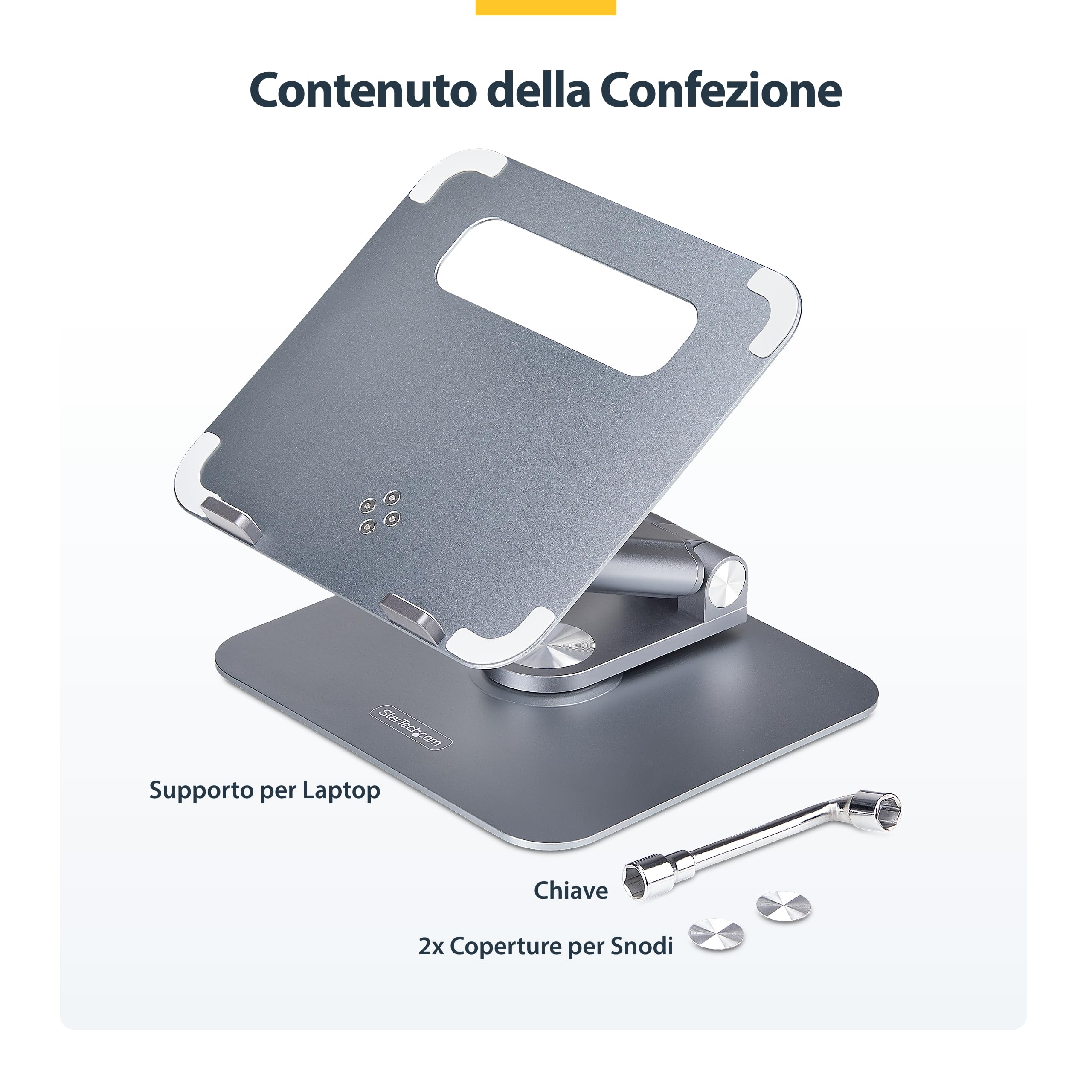 StarTech Supporto Telescopico per PC Portatile, Girevole 360°, 5kg | Adatto alla postazione di lavoro
