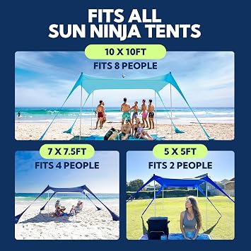 SUN NINJA Replacement Poles for Beach Tent, 2 Aluminium Poles Included