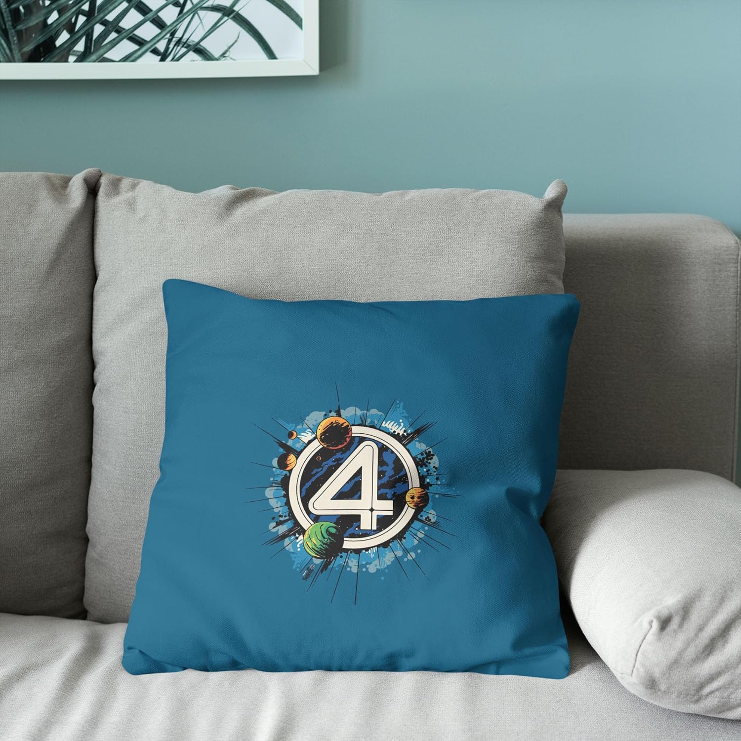 Northwest Marvel Fantastic Four First Steps Four Explosion Throw Pillow – Official Decorative Pillow, Superhero Home or Fan Cave Decor, Marvel Retro Comic, 18 x 18 Inches