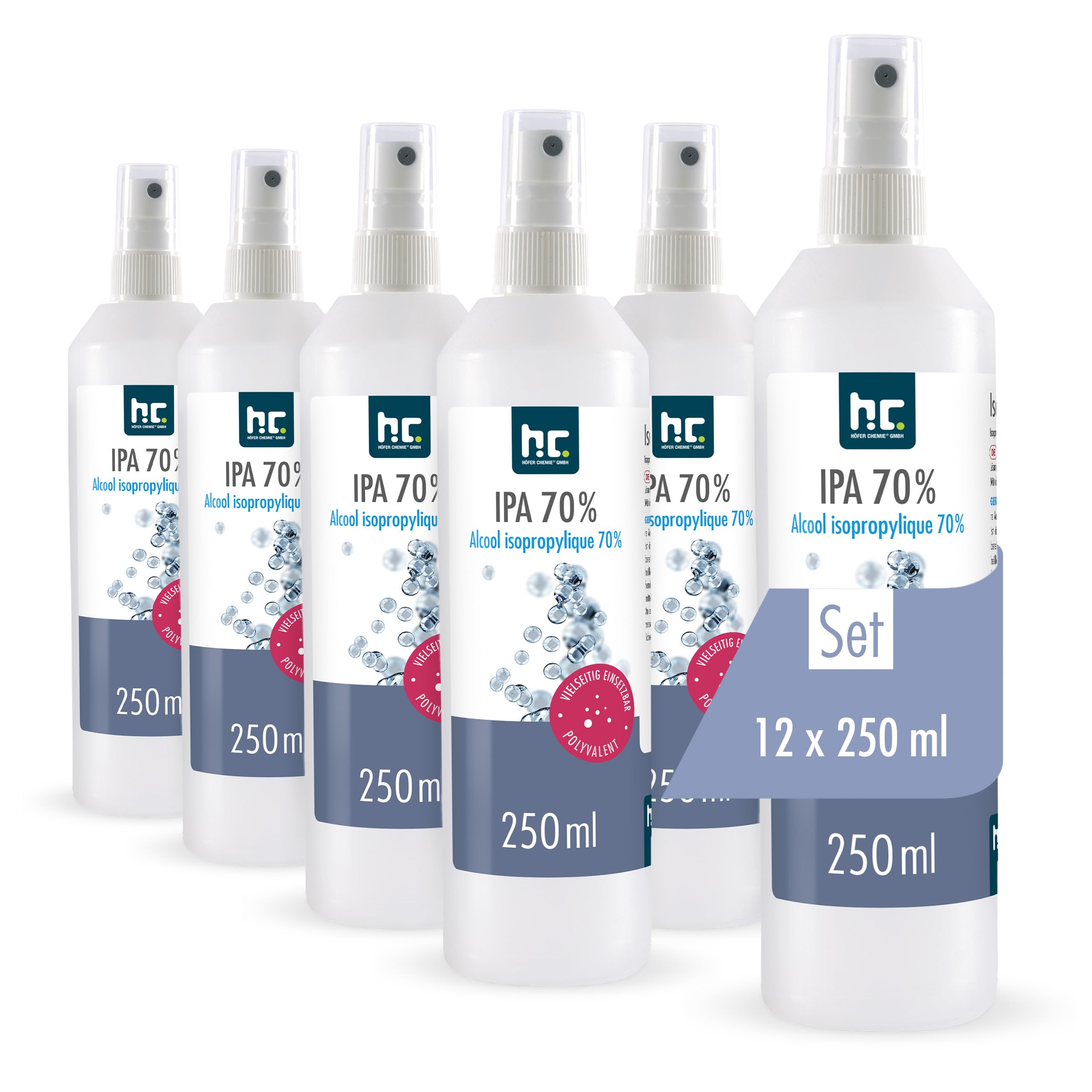 Höfer Chemie 12 x 250ml Isopropanol 70%