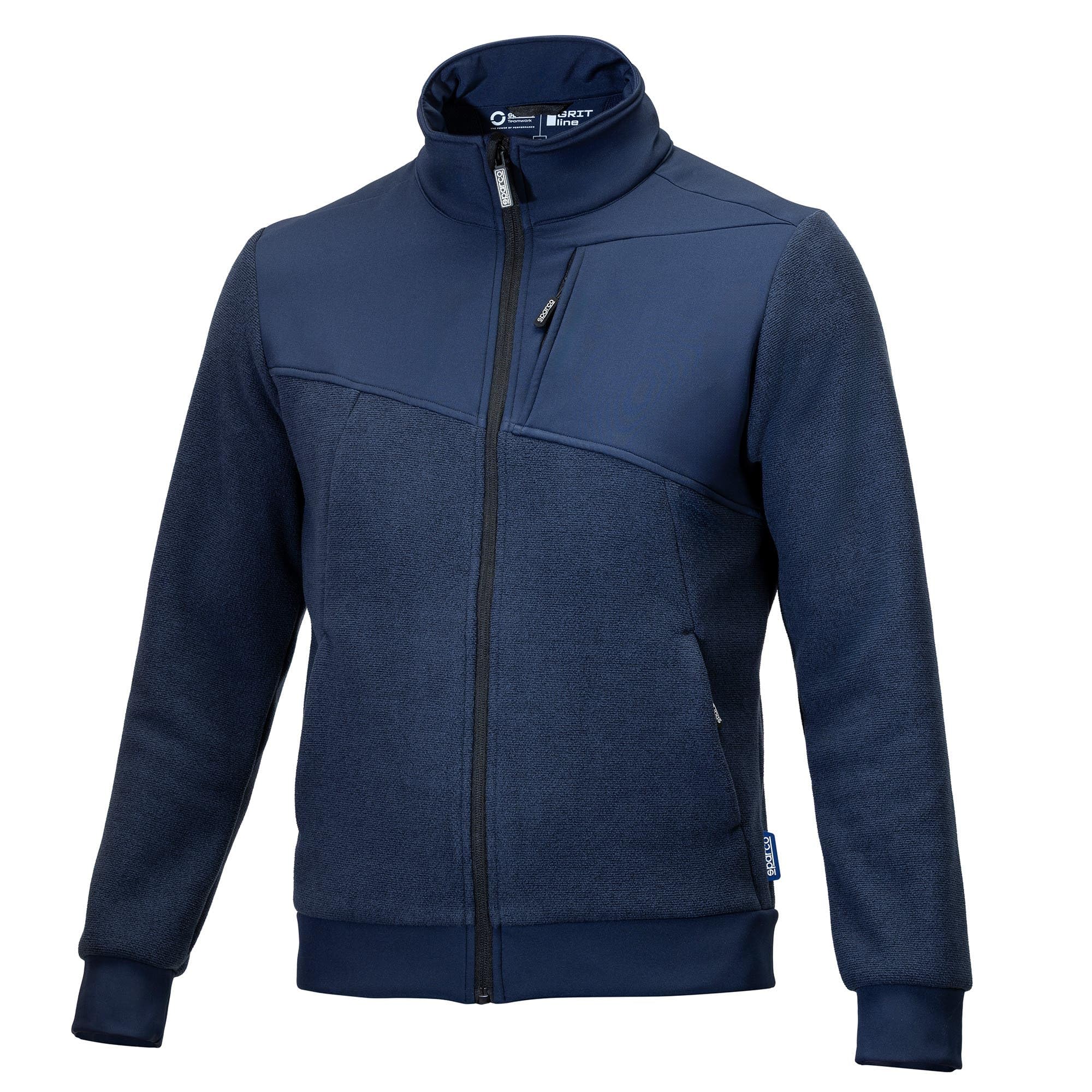 Sparco - Grit Fleece Full Zip Crestone - Skuteczna izolacja termiczna - Wodoodporne wkładki - Tkanina polarowa - Wzmocnienia w krytycznych obszarach