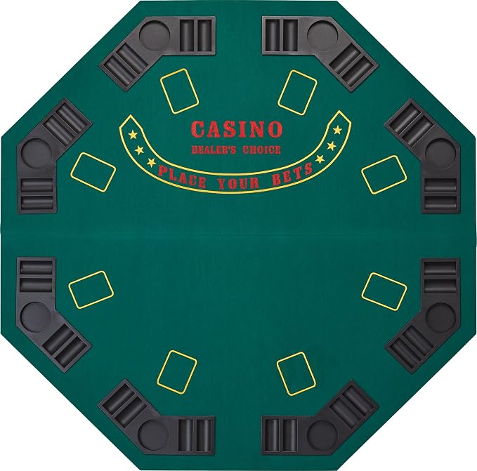 Mesa plegable de póker para 8 jugadores con funda y bandeja miniatura 6