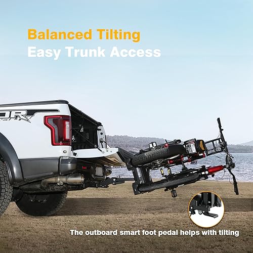 Miniatura 5 de Eco Pro - Soporte mejorado para bicicletas eléctricas de 200 libras con rampa para 2 bicicletas eléctricas, soporte para bicicletas eléctricas para