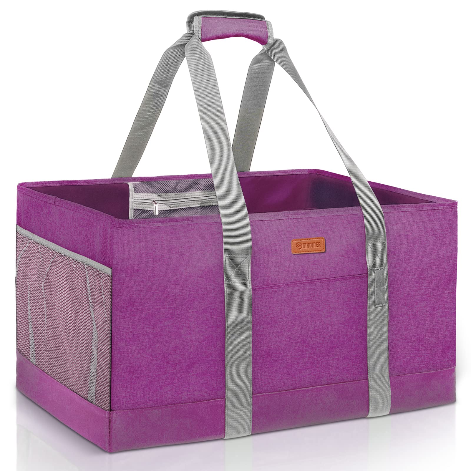 MHOMER Reusable Grocery Bags Extra Waterproof Large Tote Bag with Carrying Handles Reinforced Bottom Durable Oxford Fabric Foldable Shopping Bags for