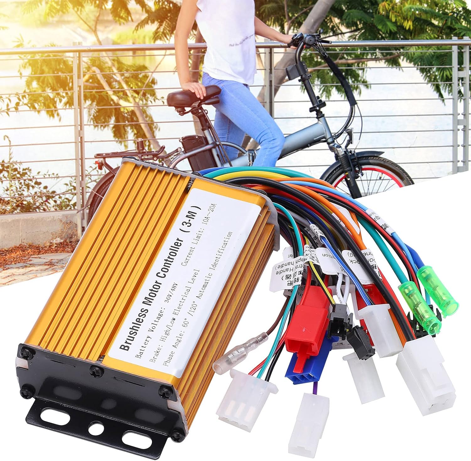 Electric Scooter Speed Controller, 6 Tube 3 Mode Sine Wave Controller Electric Bike Scooter Brushless Speed Motor Controller(36-48V)