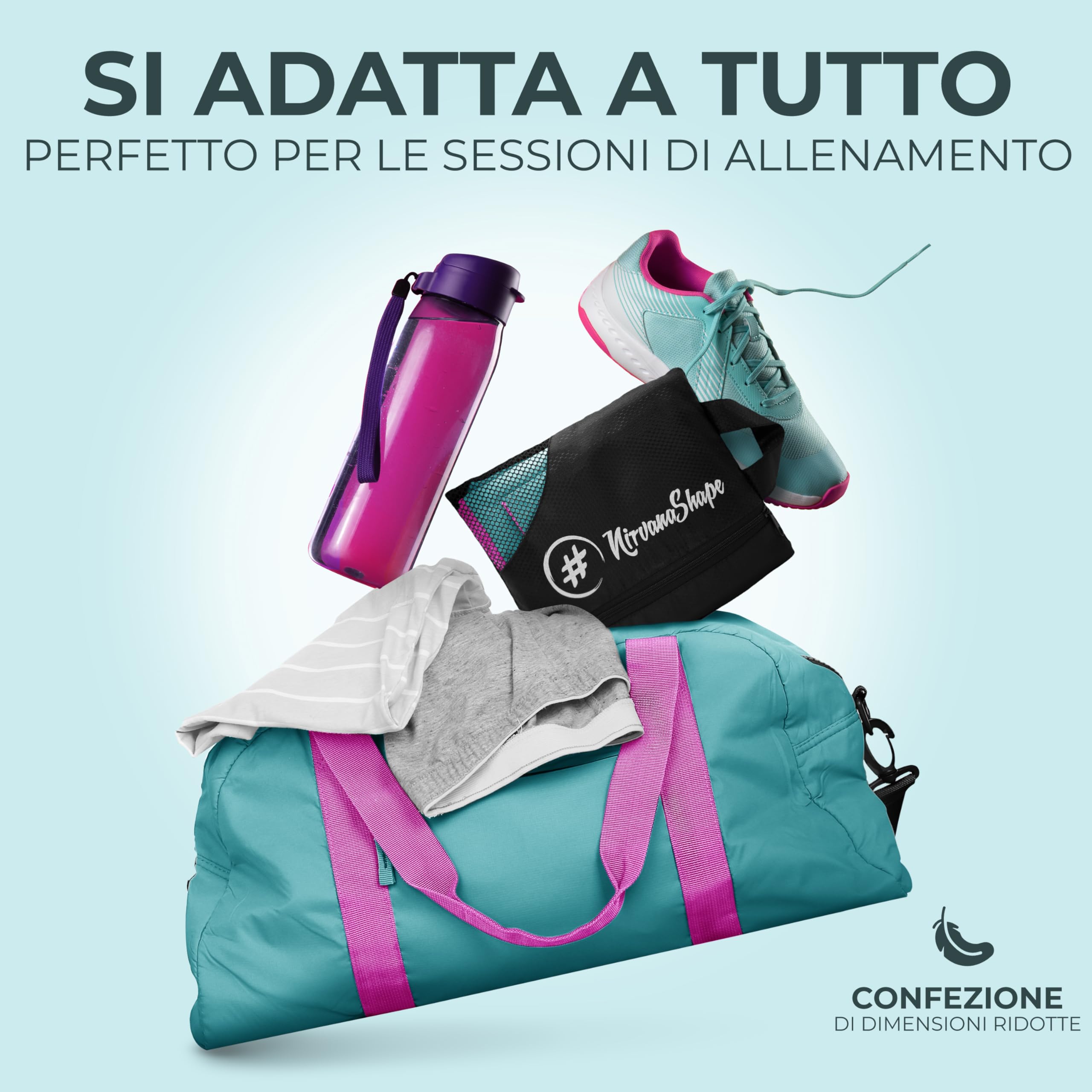 NirvanaShape Asciugamani in microfibra | assorbenti, leggeri, asciugano in fretta | Asciugamani da bagno, asciugamani da viaggio, spiaggia, asciugamani sportivi | Ideali per fitness, yoga, sauna