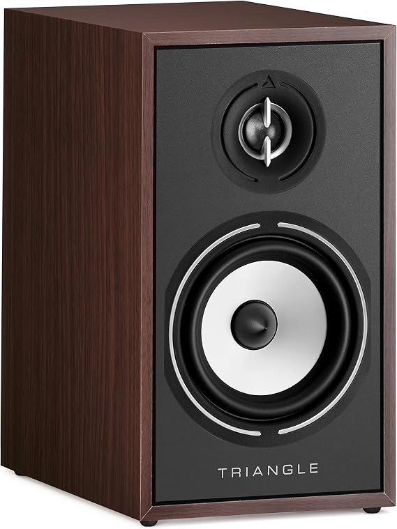 مثلث - مكبرات صوت BOREA BR02 Hi-Fi Bookshelf - معالجة الطاقة 80 وات - الإخراج 89 ديسيبل/وات/م - موسيقى متعددة الاستخدامات وسينما منزلية - 176 x 310 x 274 مم - الجوز (زوج)