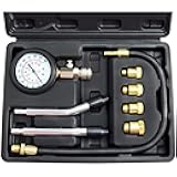 JIFETOR Compression Tester Kit, Engine Cylinder Test Tool 8PCS Set with Pressure Gauge Adapters, Testing Small Gas Petrol Engine on Automotive Motorcycle Auto Outboard Snowmobile ATV Aircraft Chainsaw