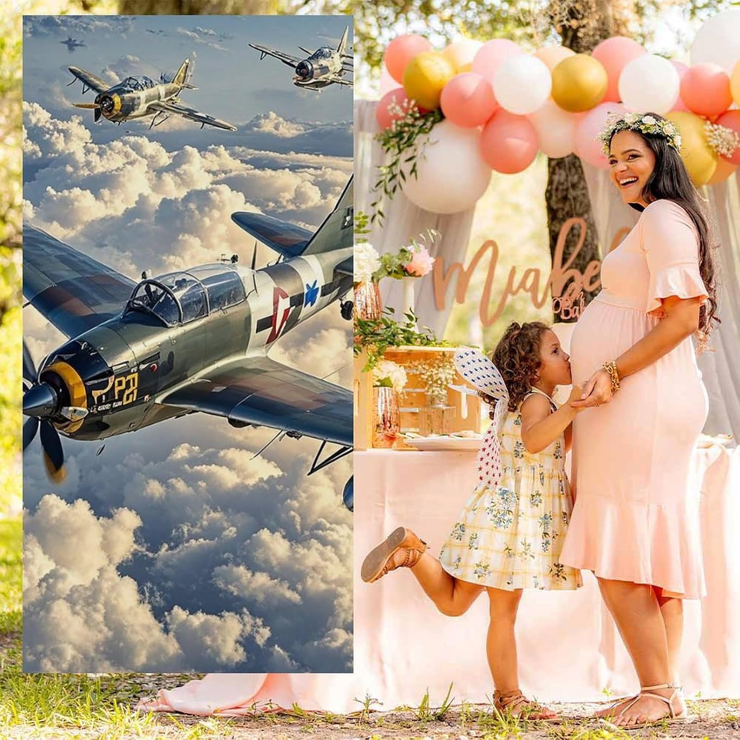World War Aircraft Door Curtain Temporary Doorway Privacy,No Drill Print Privacy Curtains Easy Install Windows Curtains, for Glass Door/Patio Doors Gift 30.4 X 70.9 in