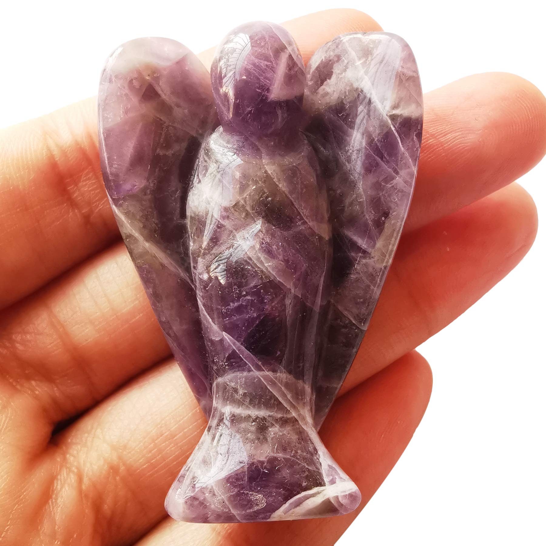 Ange En Cristal D'Améthyste Naturel - 5 Cm - Statue Pierre De Guérison - Cadeau Spirituel Et Décoratif - Unique
