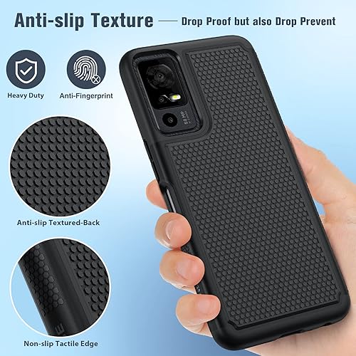Miniatura 3 de FNTCASE Funda para TCL 40-XE 5G Funda de teléfono con textura mate de doble capa a prueba de golpes de grado militar  Protección resistente a prueba