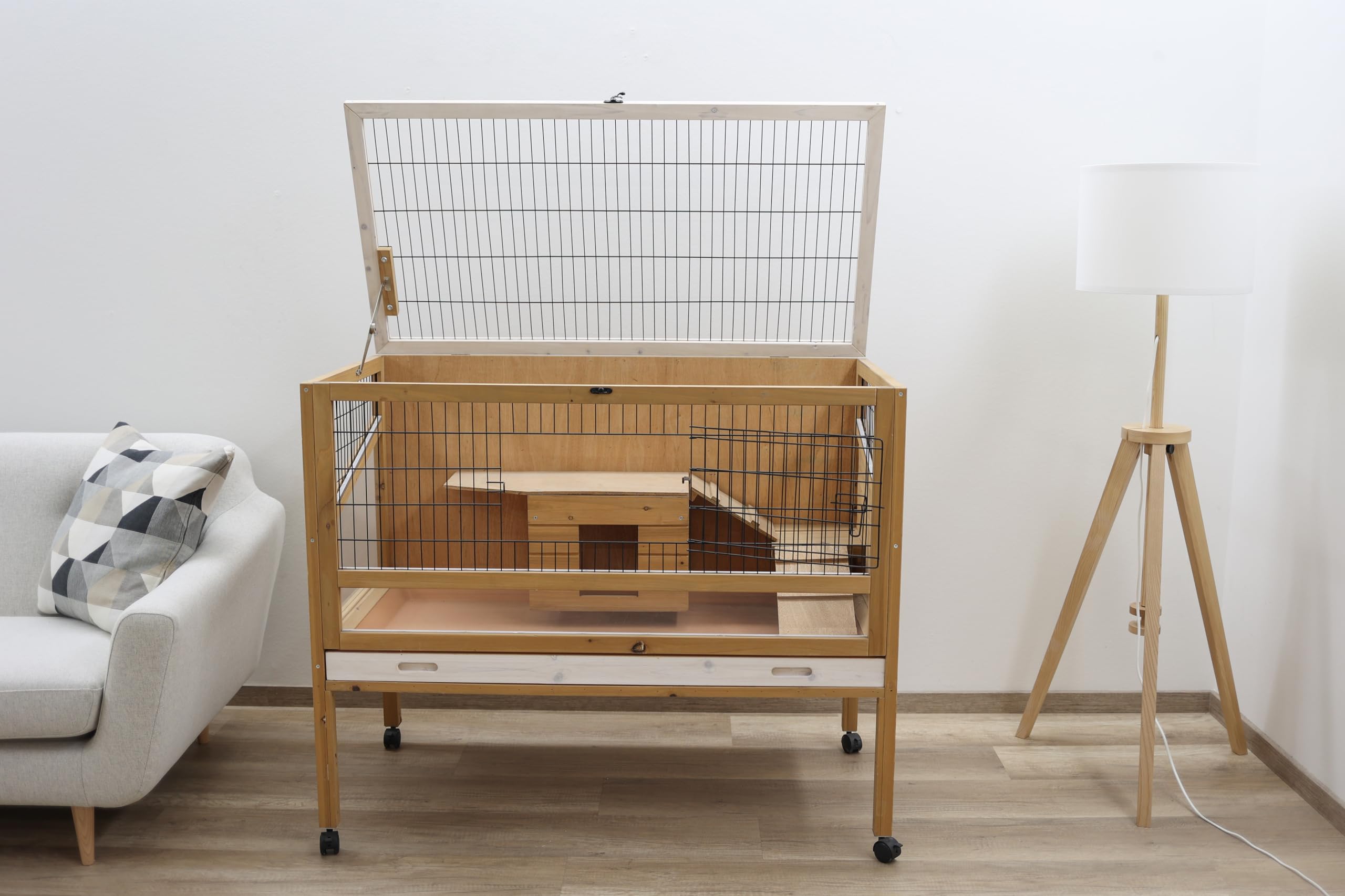 Kerbl Pet Indoor Deluxe Klatka dla Małych Zwierząt, Brązowy, 115 x 60 x 92.5 cm