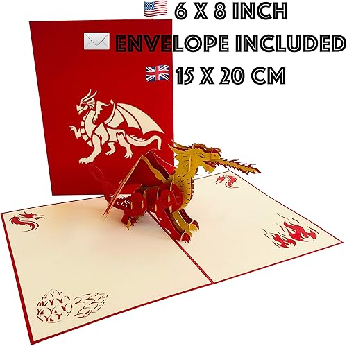 Miniatura 2 de Devine Cards - Tarjeta desplegable de dragón  Tarjetas de cumpleaños 3D para mujeres, niños, mamá y papá  Tarjetas de felicitación Love