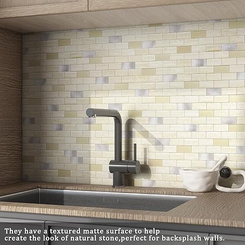 Miniatura 4 de BeNice Azulejos adhesivos de pared para despegar y pegar para azulejos de cocina, azulejos adhesivos de baño, azulejos de pared para despegar y