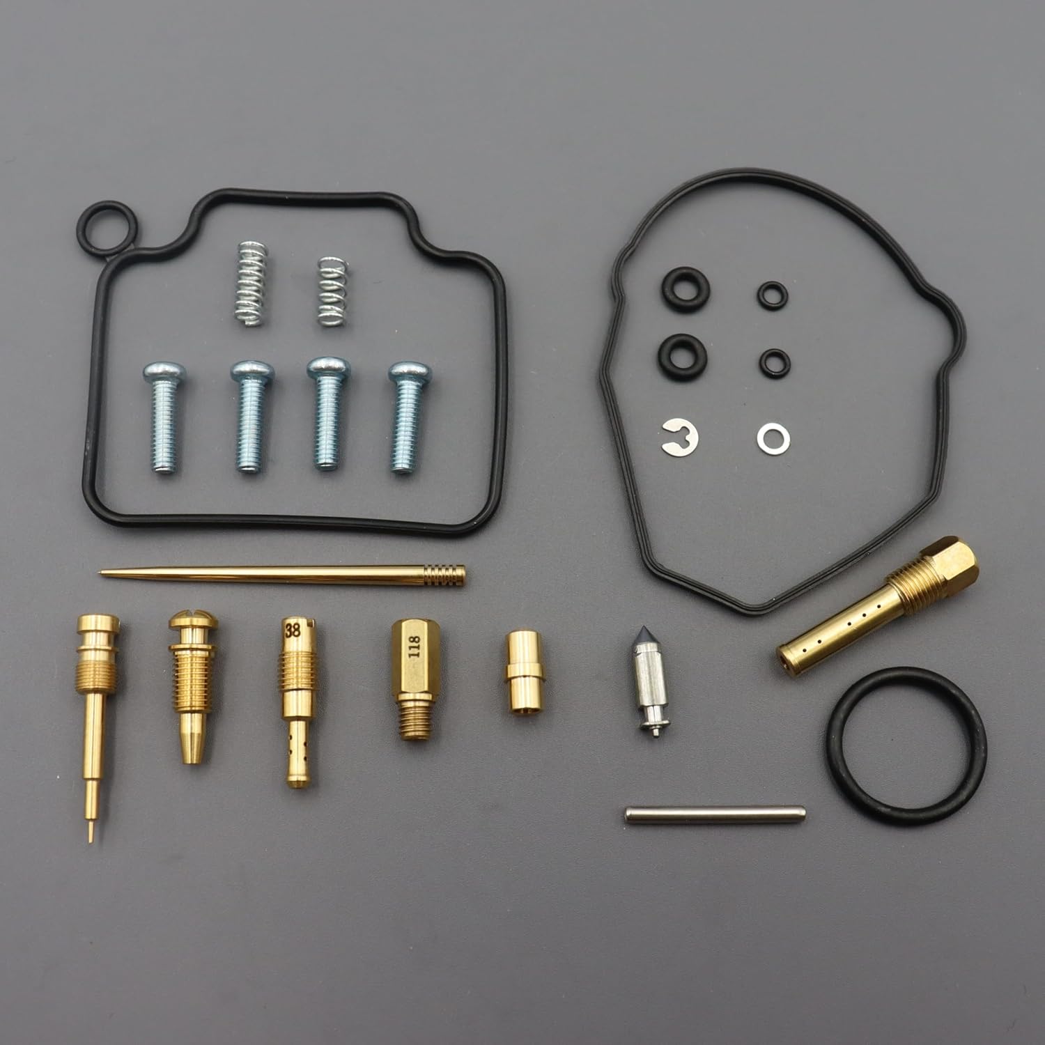 Carburetor Rebuild Kit for Honda TRX250X 2x4 1987-1989 1991-1992, Carb Repair Kit with Main Jet#118 Pilot Jet#38 Off Road ATV Replacement Parts