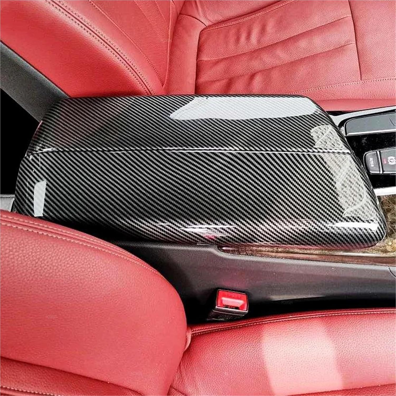 Armrest Box Protective Cover Car Styling Carbon Fiber Texture Center Console Armrest Box Protector Cover for 5 Series G30 G38 2018 2019