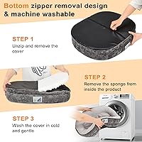 Vista 6 de Dog Beds for Small Dogs,Orthopedic Bed with Removable Cover&Non-Slip Bottom Couch Bed with Four-Sided Bolster Grey S