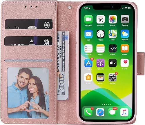 Miniatura 3 de Asuwish Funda compatible con iPhone 13 Mini de 5.4 pulgadas y protector de pantalla de vidrio templado, tarjetero para iPhone 13minicase i iPhone13