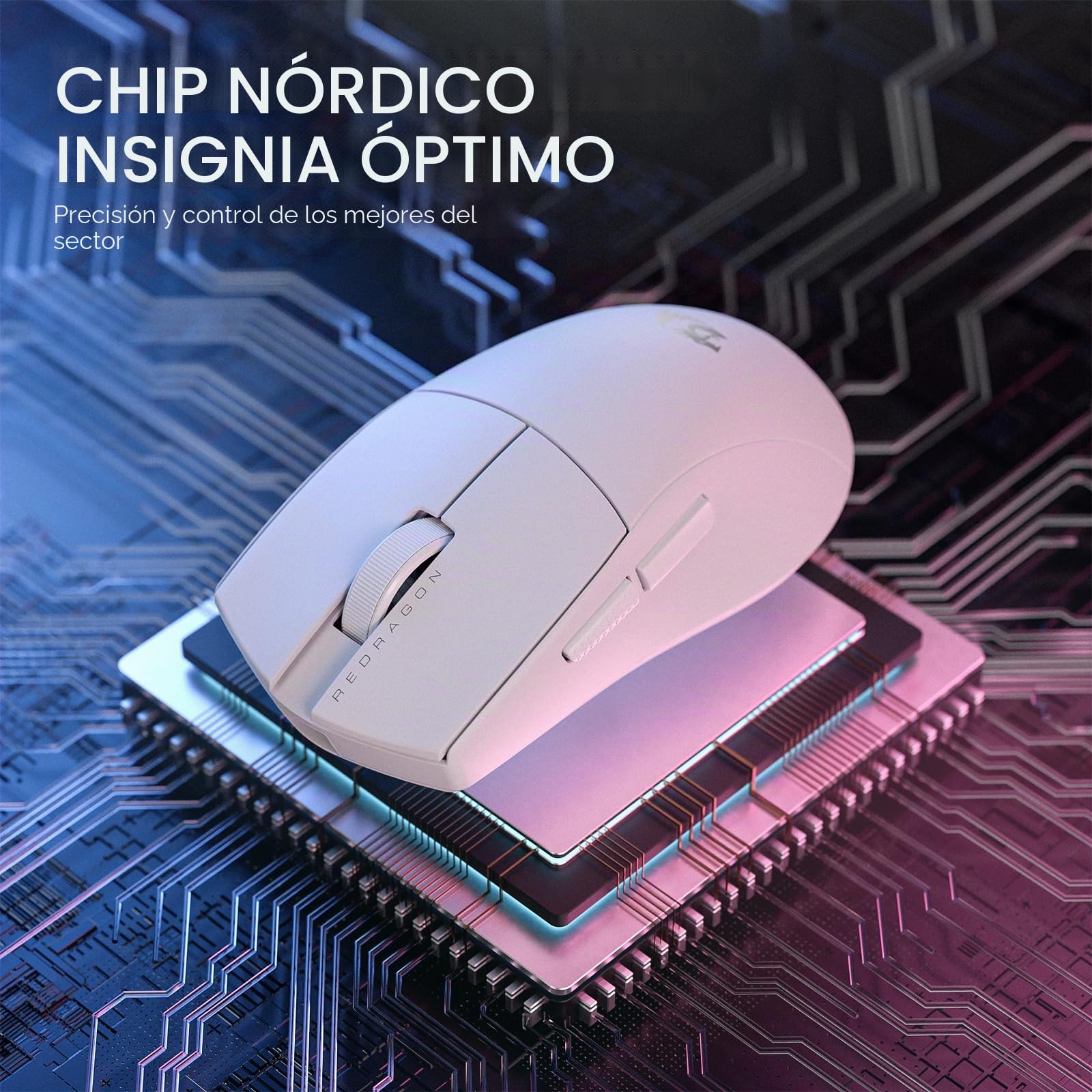 Redragon M916 PRO - Ratón inalámbrico de 3 modos, tasa de sondeo 4K Hype-Speed, 49G ultraligero 26K DPI, construcción ergonómica de agarre natural, botones macro redefinibles