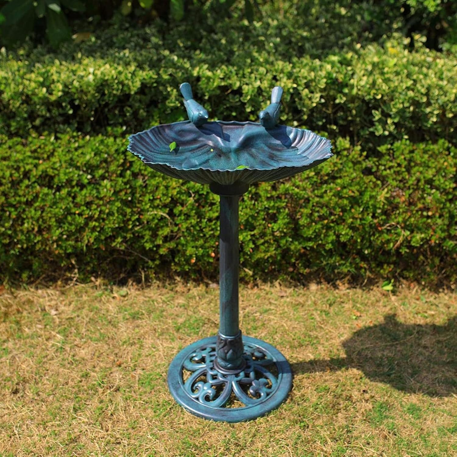 32inch Antique Bird Bath Outside Garden Weather Resistant Polyresin Backyard Expressions