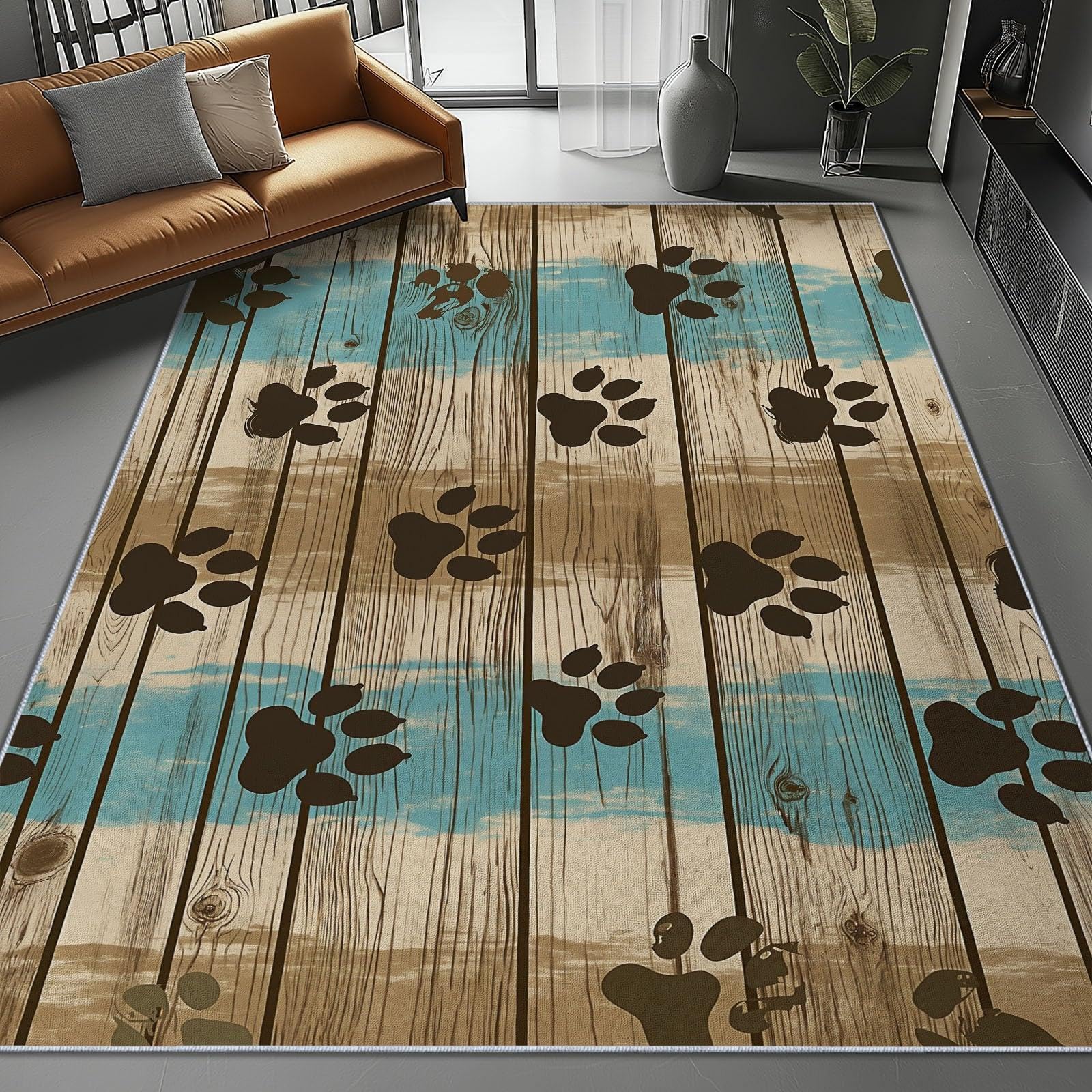 Tapis de cuisine impression art moderne 80x150cm, lavable pour protéger vos sols
