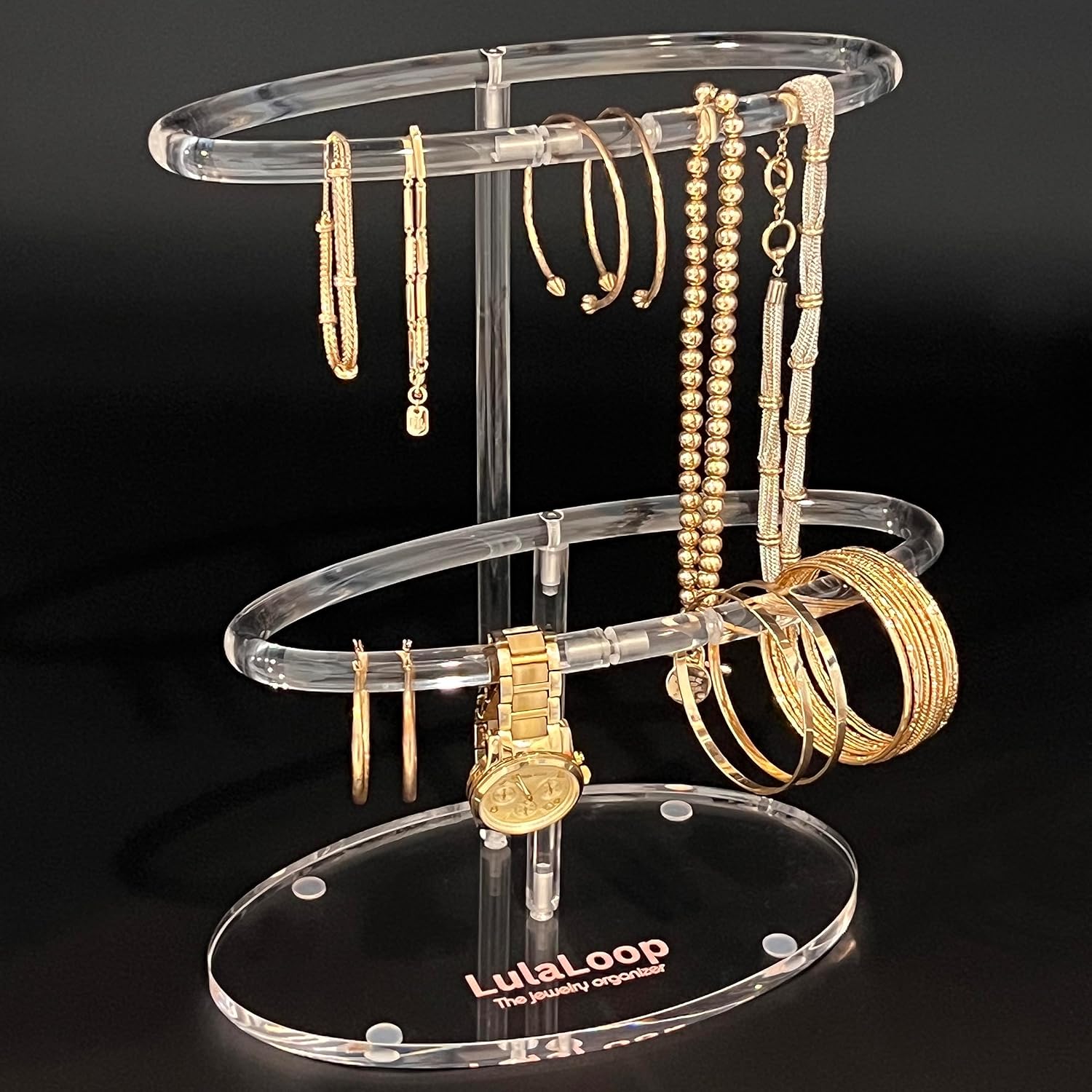 Premium Unique Jewelry Organizer, Stand, Tower, Display, Storage for Bracelets, Bangles, Necklaces, Chains, Watches, Rings, Earrings, Schrunchies, Hair Ties, Women and Girls