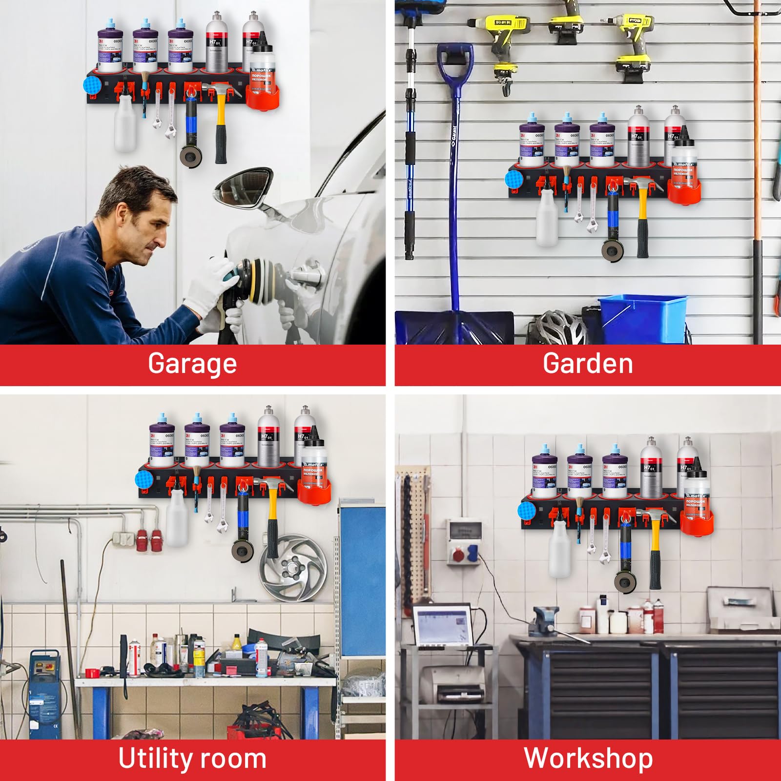 Dosenhalter für Sprühflaschen 2 Stück, Wandhalterung Metall Spraydosenhalter, Spray Bottle Storage Rack Werkstatt Zubehör, Werkstatteinrichtung Spraydosen Regal für Garage Geschäft und Zuhause