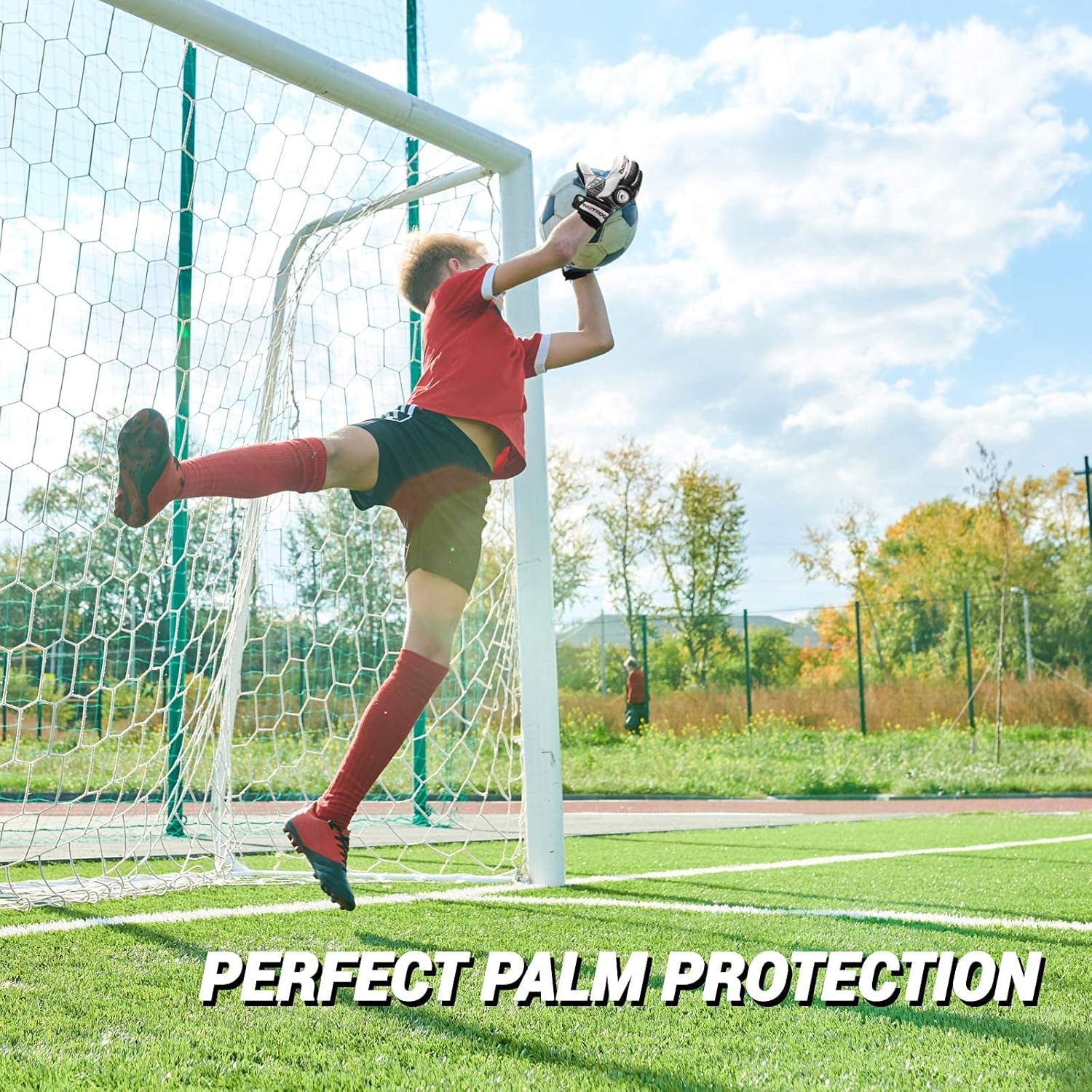 Sportout Goalkeeper Gloves with Fingersave, Breathable Soccer Goalie Gloves, 4mm Latex, for Kids, Youth and Adult - Image 6