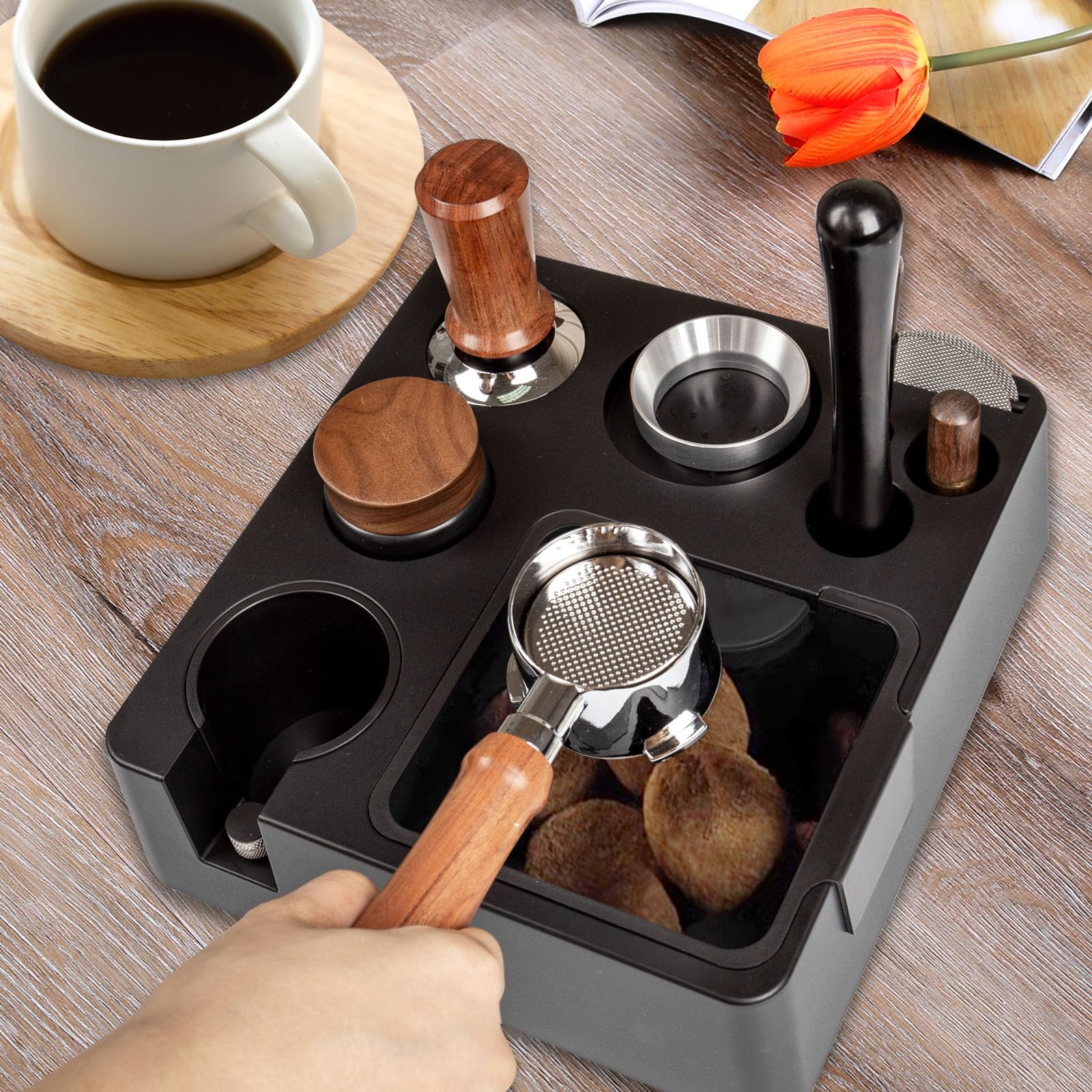 Estación de Tamping de 51-58mm, Tamper Station para Barista