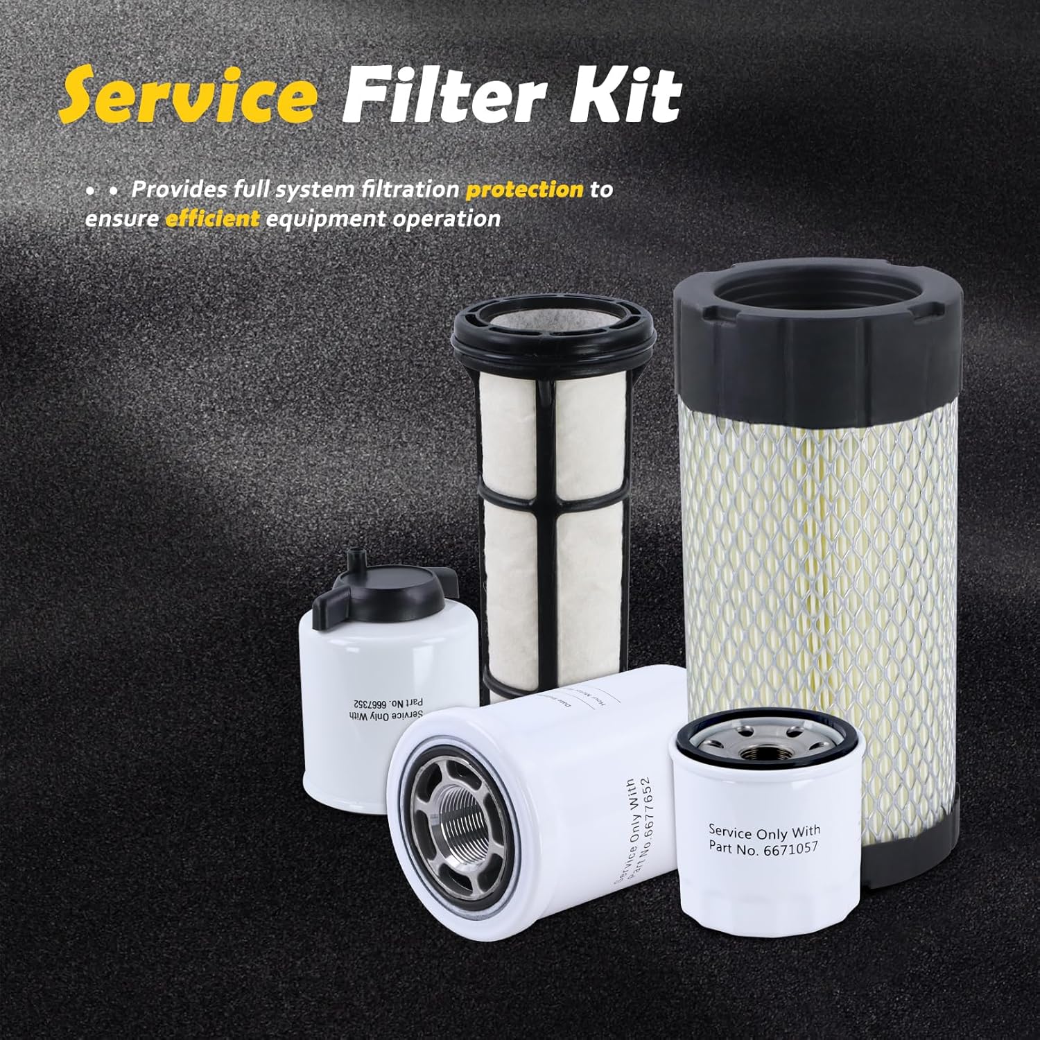 Maintenance Service Filter Kit Compatible with Bobcat MT52 MT55 MT85 MT100 Mini Track Loader, Air Oil Hydraulic Filter Change Kit Replaces# 6687262 6687263 6677652 6671057 6667352