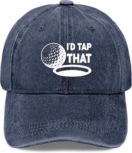 Miniatura 11 de Divertida gorra de béisbol de golf con texto en inglés "I'd Tap That Dad", sombreros gráficos para papá para hombre Negro (Allblack)