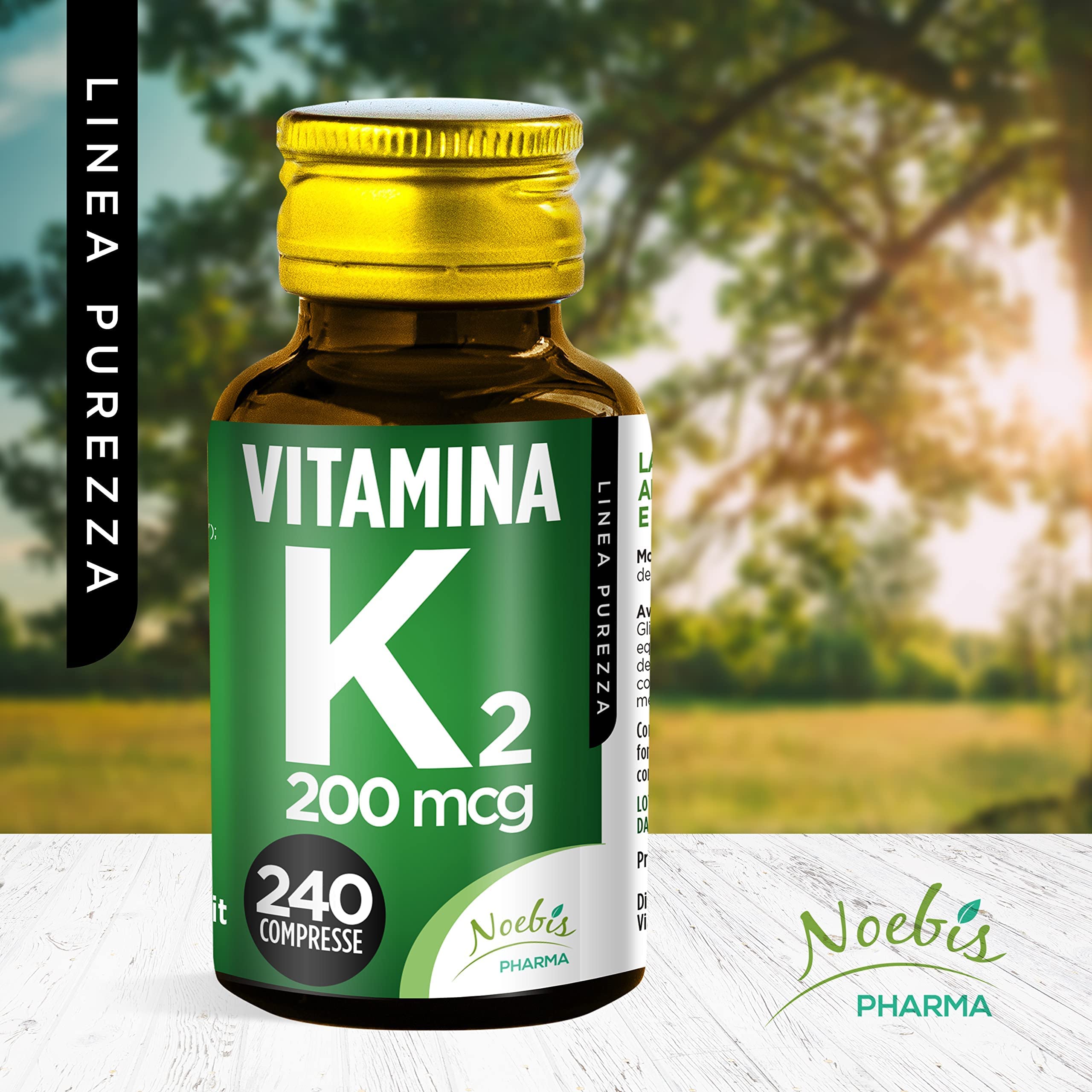 Vitamina K2 MK-7 Noebis Pharma - 200 mcg per Compressa - 240 Compresse - Mantenimento delle Ossa