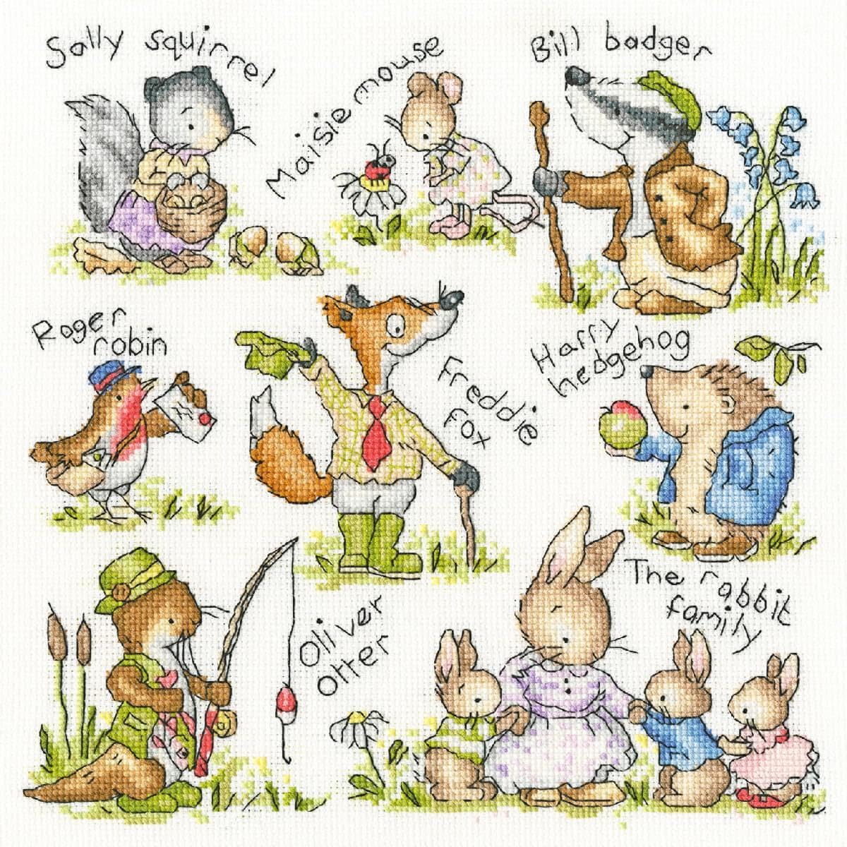 Bothy Threads Counted Cross Stitch Kit - Country Folk