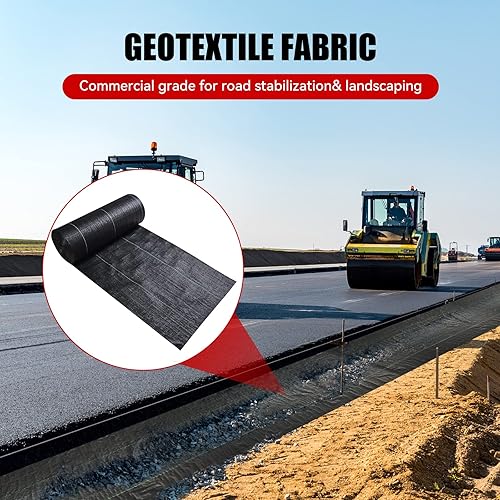 Miniatura 7 de Tela para entrada de auto, 3.2 onzas, 13 x 108 pies, barrera resistente y prémium contra las malezas, tela geotextil de grado comercial para