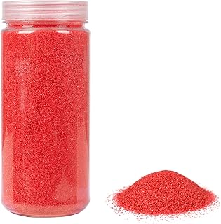 HEKU 30330-13 : Sable décoratif, rouge, 750 g, dans une boîte refermable.