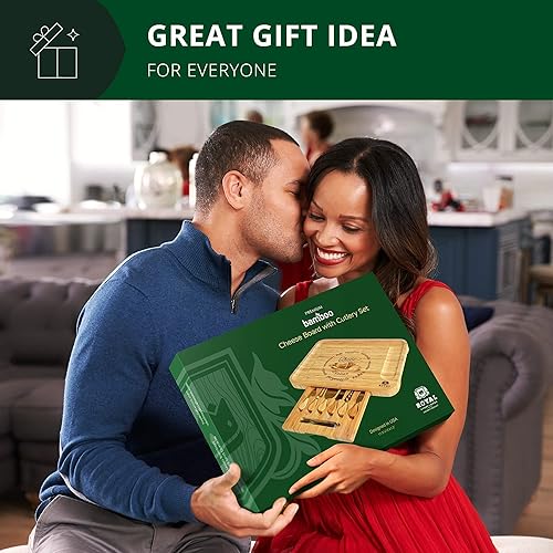 Miniatura 16 de ROYAL CRAFT WOOD Tablas de bambú extra grandes para charcutería – Juego de tablas de charcutería grande con 3 cuencos para salsa, 4 cuchillos