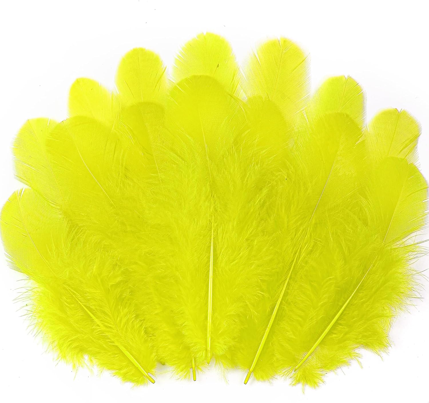 Soarer 300pcs Yellow Rooster Feathers Bulk - 3-5inch Craft Feathers for Wedding Home Party, Dream Catcher Supplies and DIY Crafts(Yellow)