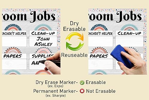 Miniatura 5 de Gráficos de reglas de trabajo de clase bohemia, bienvenida y clases laminadas de 14 x 19.5 pulgadas, carteles y decoraciones para el aula,