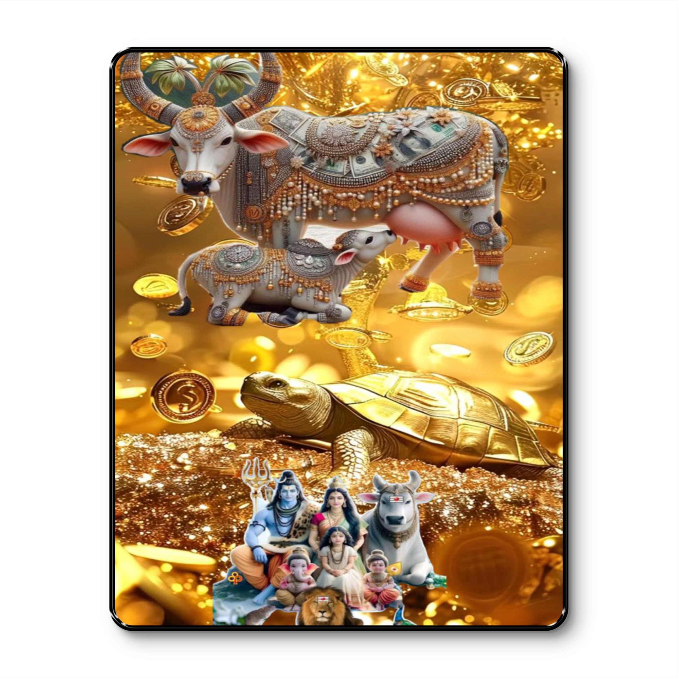 Golden Money Tree Wall Art - Wealth & Good Luck -14