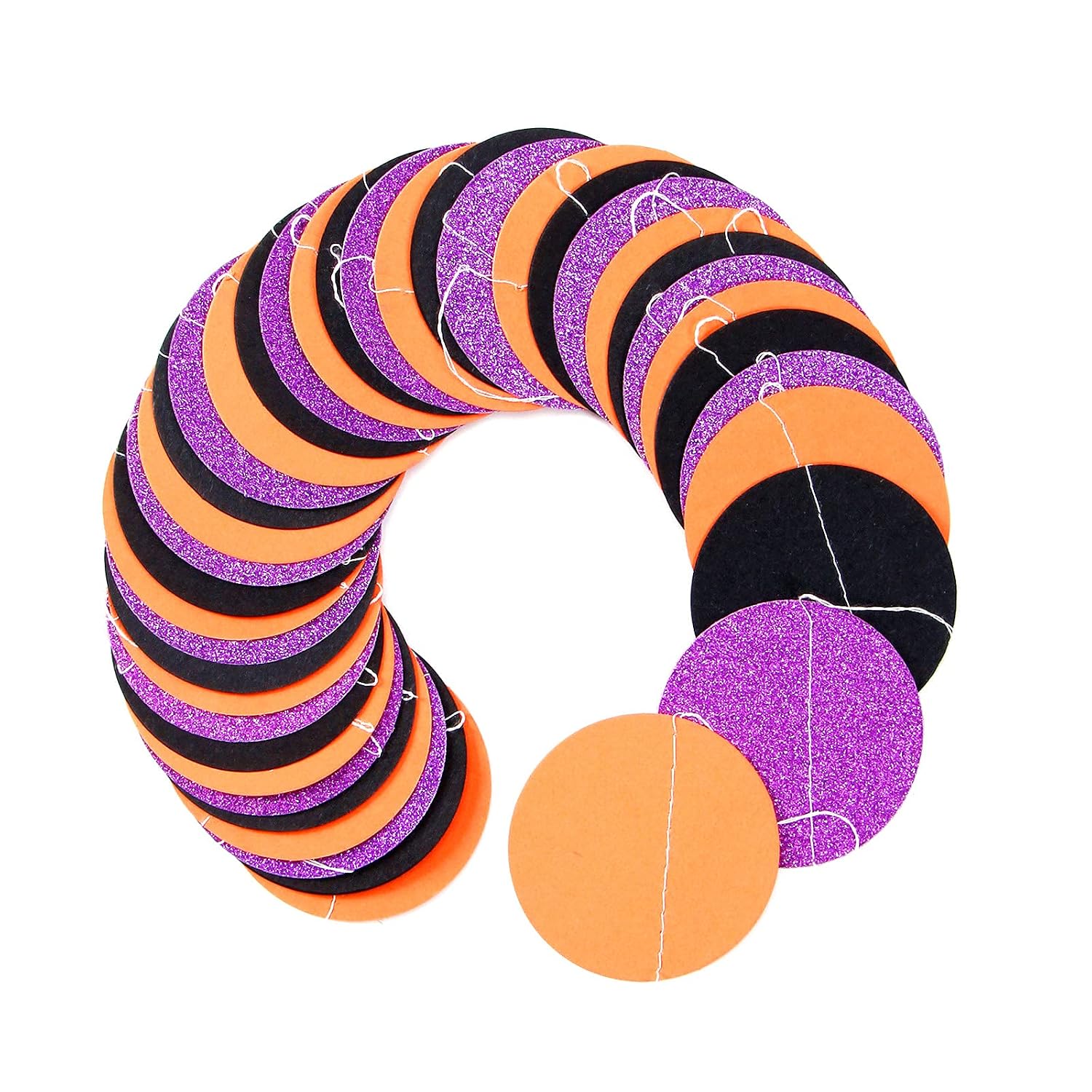 Lasting Surprise Black-Orange Purple Halloween Paper Garland - Image 5