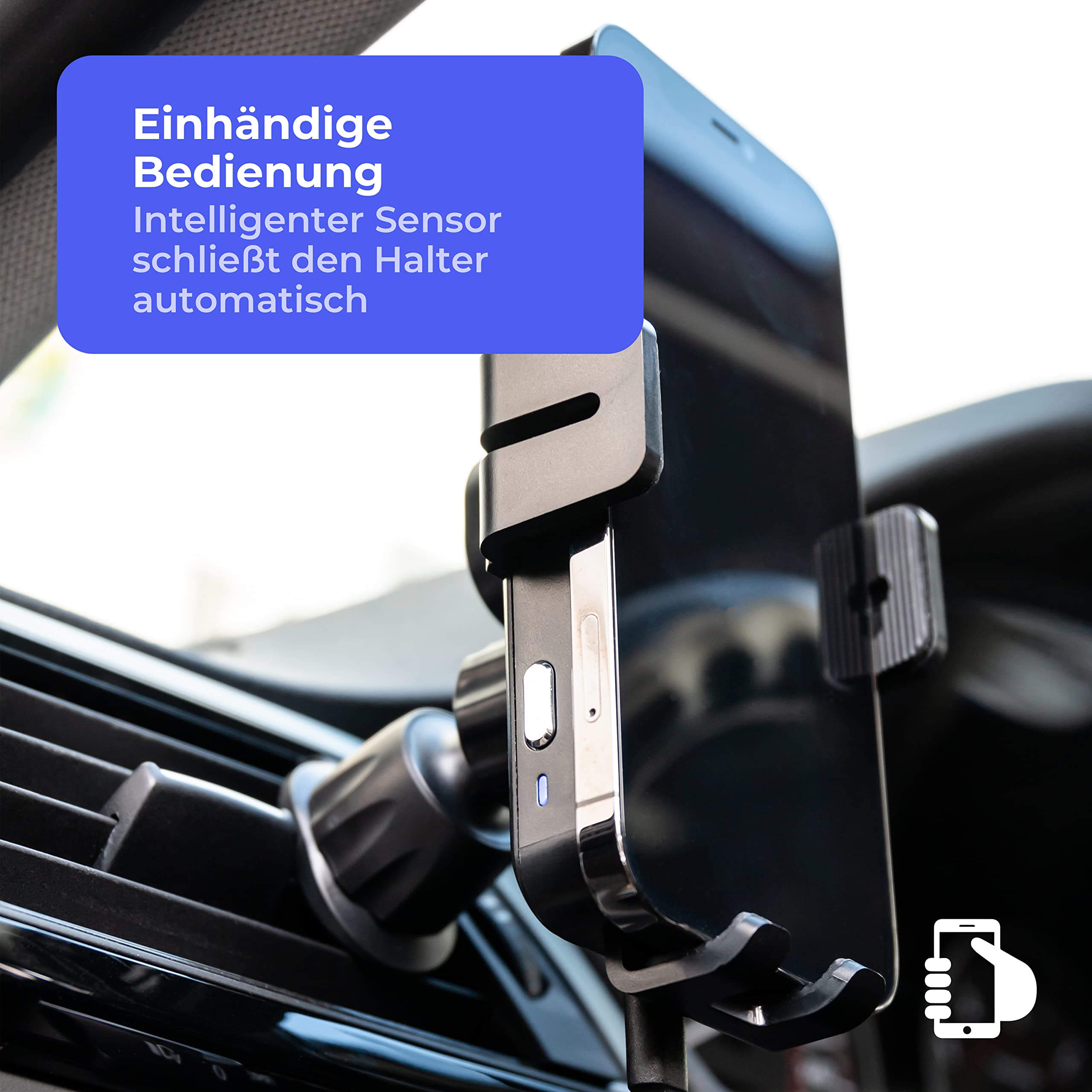 Wegman Handyhalterung Auto mit Ladefunktion 15W Qi, Smartphone Halterung Auto für Lüftung, Armaturenbrett & Windschutzscheibe (inkl Ladegerät & USB C Kabel) MagSafe Autohalterung, KFZ Handy Halterung