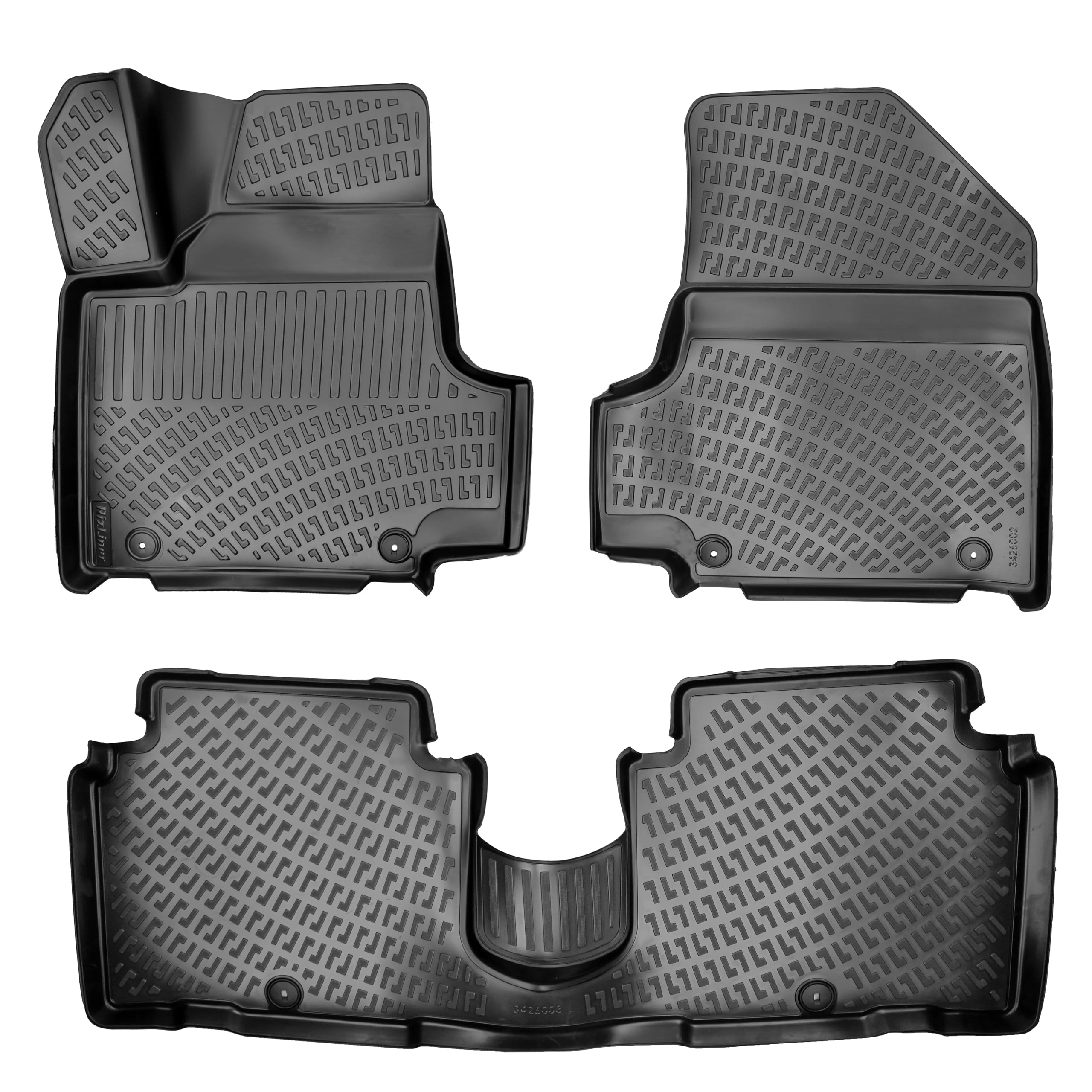 RizLiner Hyundai Ioniq 5 Unmovable Console 2022-2026 (No Movable Console) Floor Mats 3D Custom Fit Rubber Car Mats All Weather Laser Measured Floor Liners Heavy Duty Waterproof (Front & Rear) — view 55