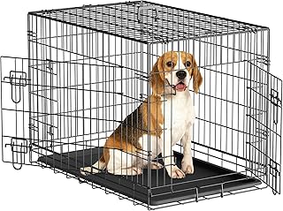ZENY 30/36/42 inch Dog Crate Double Door Folding Metal Dog or Pet Crate Kennel with Tray and Handle