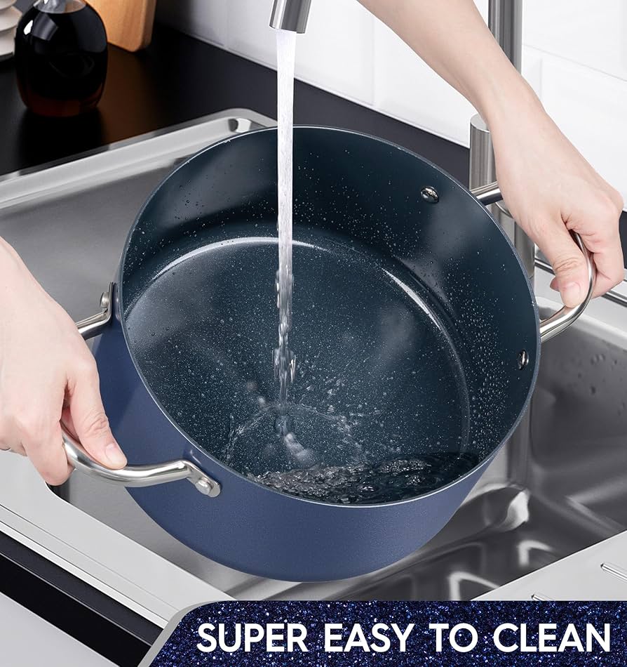 MICHELANGELO 5 Quart Stock Pot With Lid, Nonstick Soup Pot With Lid