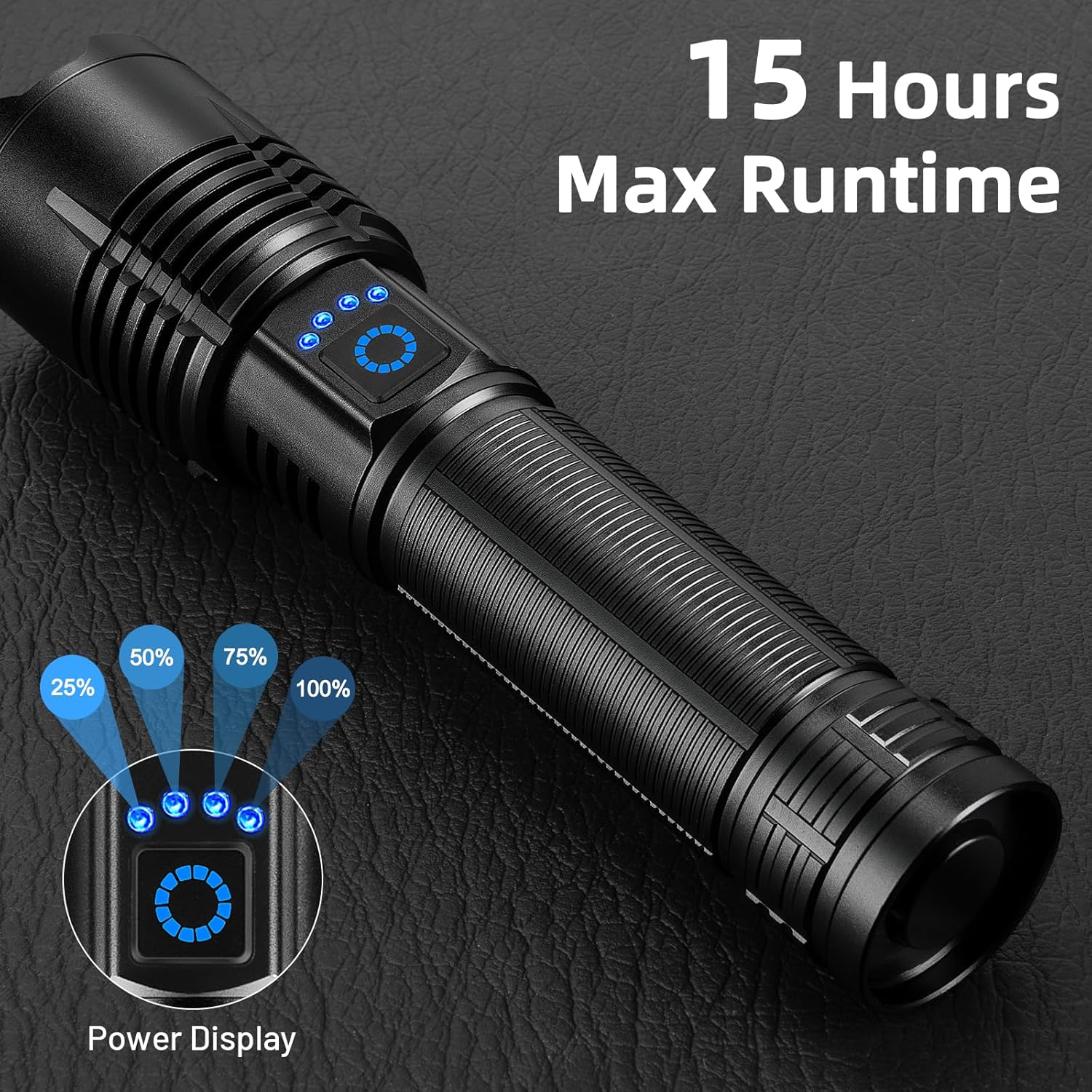 4 Pack Flashlight Rechargeable High Lumens, 99000 Lumen Super Bright LED FlashLights, 5 Modes Adjustable Powerful Handheld Flash Light for Home, Camping, Hiking - Image 4