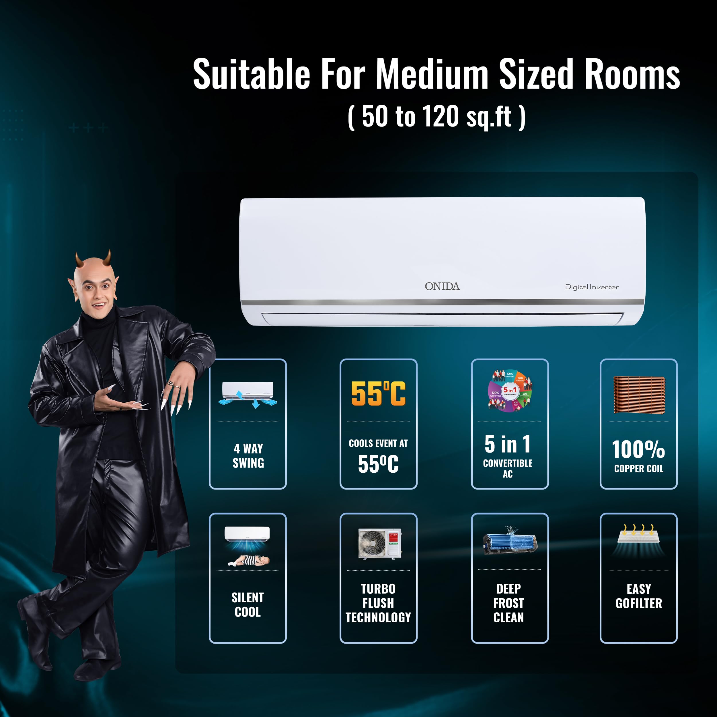 Onida 1 Ton Split AC - Energy Efficient Cooling -11