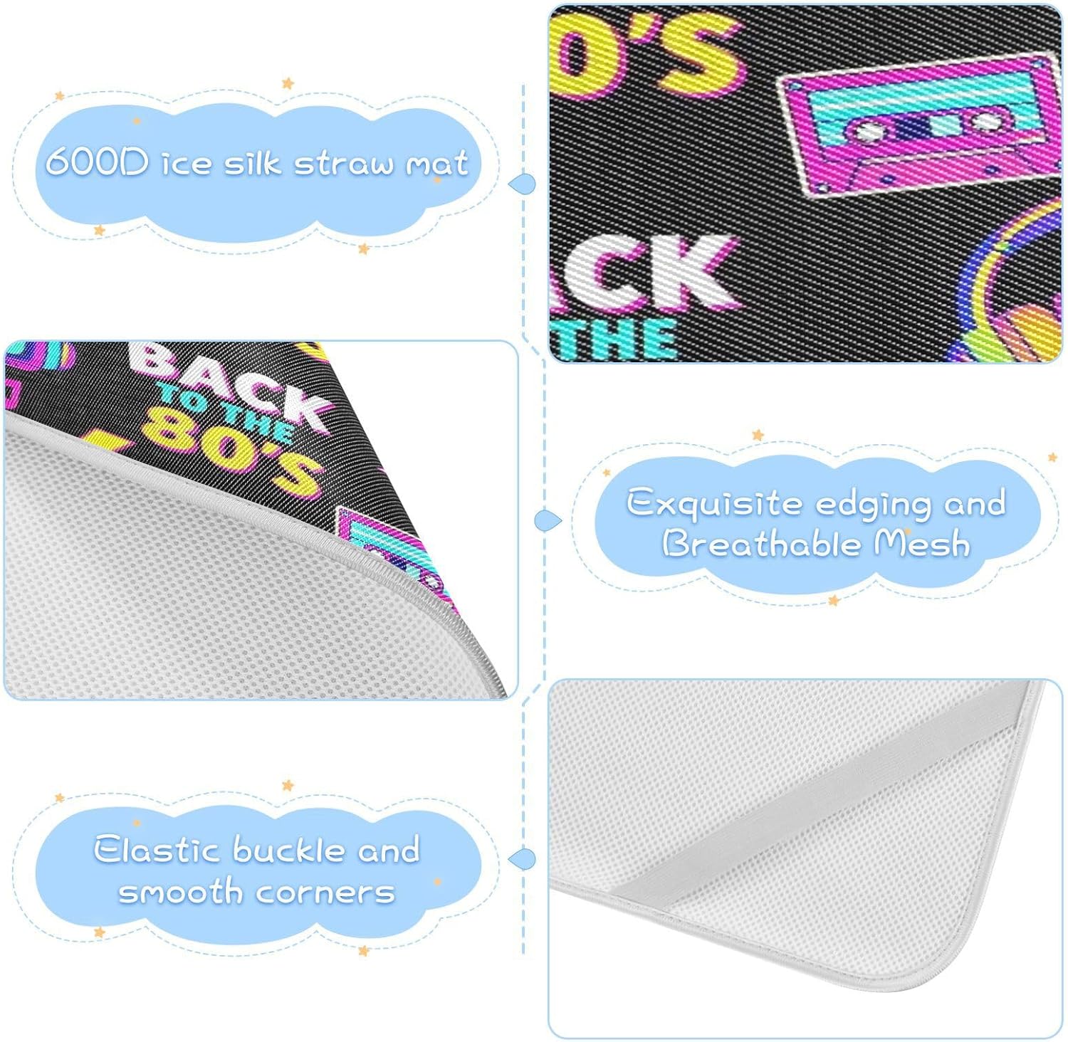 Cooling Baby Waterproof Mattress 28" x 52" Washable I'm Back to 80's Black Pee Pads for Kids, Adult