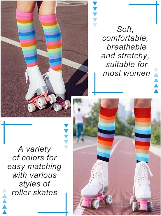 🌈 Rainbow Knee High Socks for Skate Outfits! 🛹