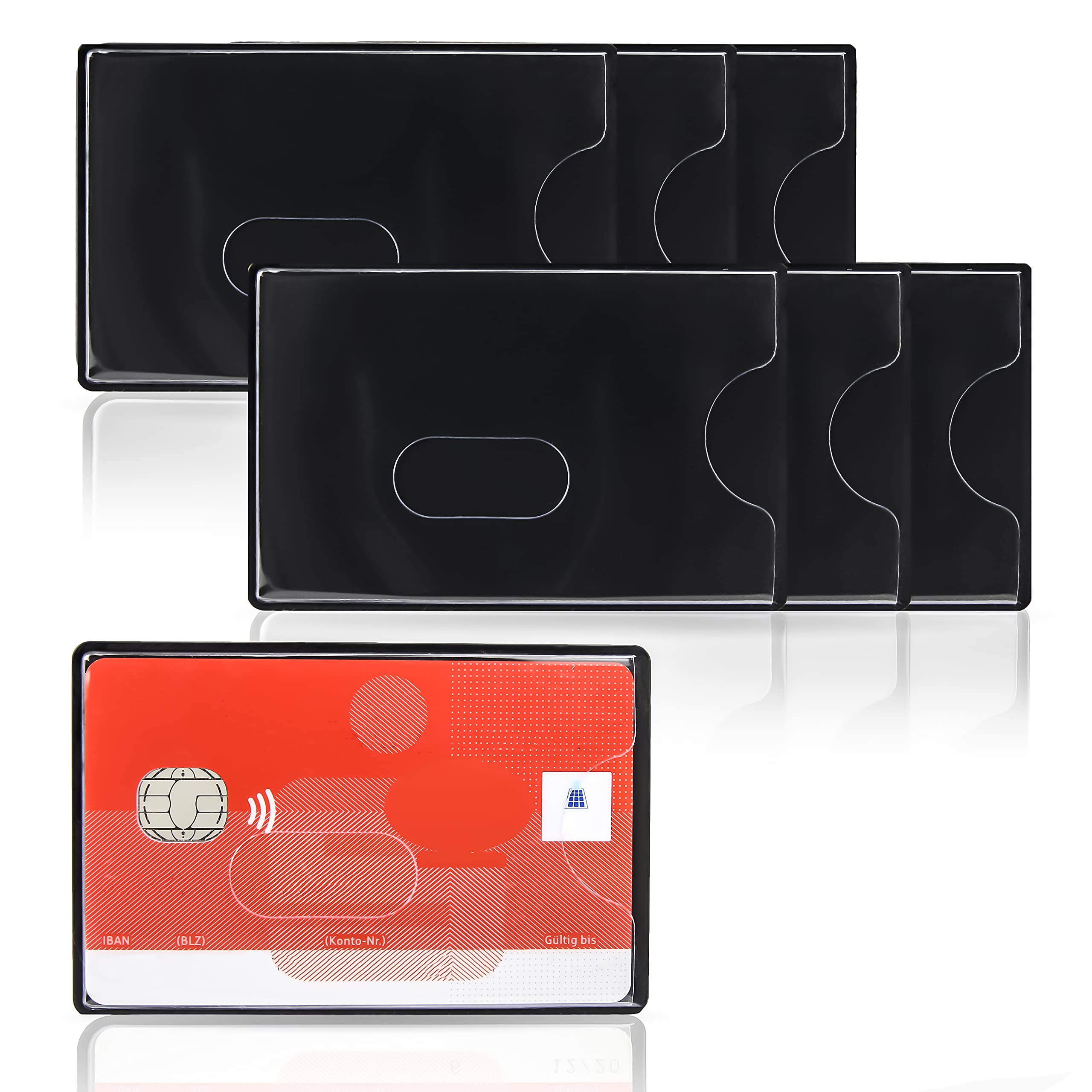 WallTrust RFID NFC Blocker Hartplastik Schutzhülle - 6 Stück - Kartenschutzhülle für Kreditkarten Ausweis transparent - Sicherheit gegen Datenklau Kartenhülle und EC Karten Bankkarten