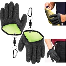 2 Pcs Fishing Gloves with Magnet Release Professional Catch Fish Gloves Non-Slip Waterproof Fish Glove Textured Grip Palm Glove Fisherman Fishing Accessories for Men Women Handling Catching Cleaning